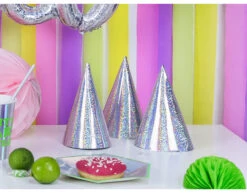 Feesthoedjes Holografisch Glitter 16cm 20st -Feestspullen Winkel feesthoedjes holografisch glitter 16cm 20st 5