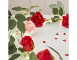 Foliage Garland Rose Garland With String Lights 6 Foliage Garland Rose Garland With String Lights -Feestspullen Winkel foliage garland rose garland with string lights 2