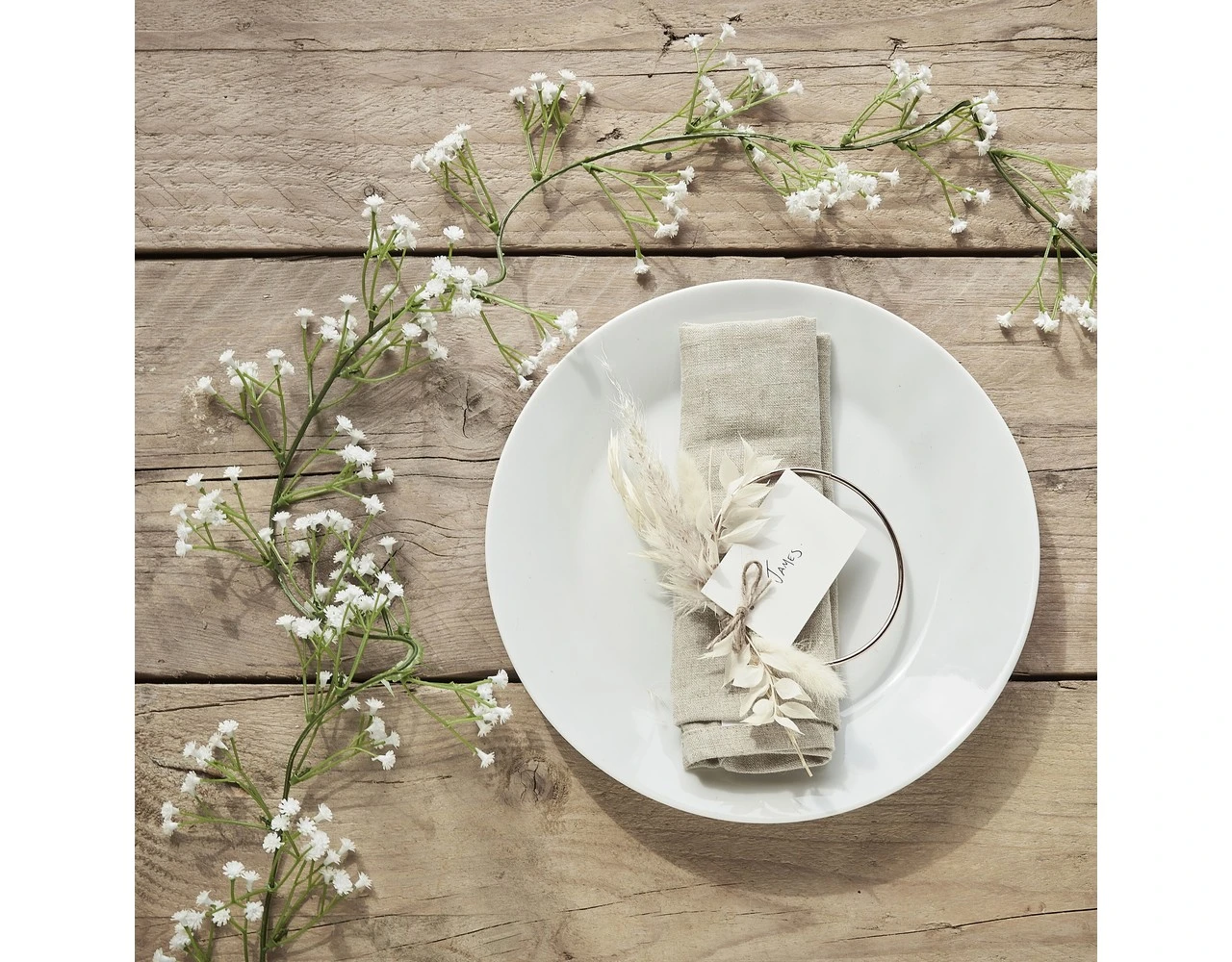 Foliage Garland White Gypsophila 2 Foliage Garland White Gypsophila - Afbeelding 2