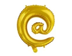 Folie Ballon Apenstaartje @ Goud 41cm Met Rietje