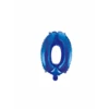 Folie Ballon Cijfer 0 Blauw 41cm Met Rietje