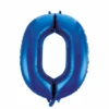 Folie Ballon Cijfer 0 Blauw XL 86cm Leeg