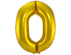 Folie Ballon Cijfer 0 Goud Metallic XL 86cm Leeg
