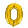 Folie Ballon Cijfer 0 Goud XL 86cm Leeg