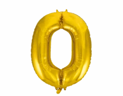 Folie Ballon Cijfer 0 Goud XL 86cm Leeg