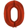 Folie Ballon Cijfer 0 Mat Rood XL 86cm Leeg