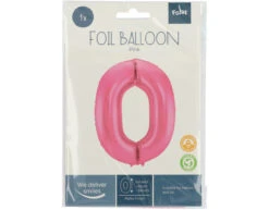 Folie Ballon Cijfer 0 Mat Roze XL 86cm Leeg -Feestspullen Winkel folie ballon cijfer 0 mat roze xl 86cm leeg 3