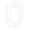 Folie Ballon Cijfer 0 Mat Wit XL 86cm Leeg