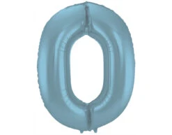 Folie Ballon Cijfer 0 Pastel Blauw XL 86cm Leeg