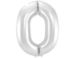 Folie Ballon Cijfer 0 Zilver Metallic XL 86cm Leeg