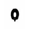 Folie Ballon Cijfer 0 Zwart 41cm Met Rietje