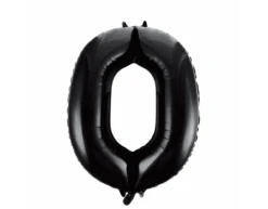Folie Ballon Cijfer 0 Zwart XL 86cm Leeg
