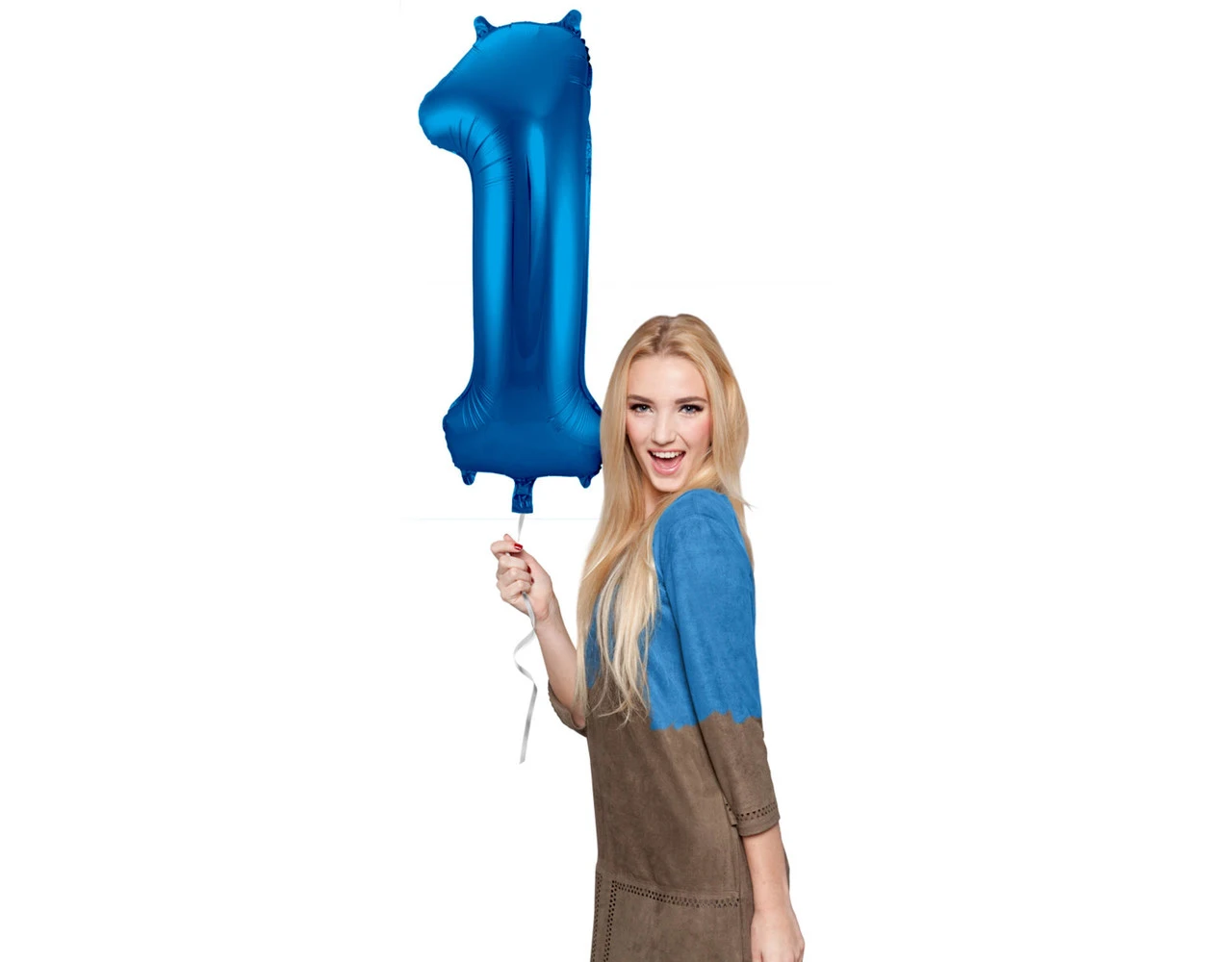 Folie Ballon Cijfer 1 Blauw Metallic XL 86cm Leeg 2 Folie Ballon Cijfer 1 Blauw Metallic XL 86cm Leeg - Afbeelding 2