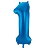Folie Ballon Cijfer 1 Blauw Metallic XL 86cm Leeg