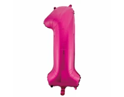 Folie Ballon Cijfer 1 Fuchsia XL 86cm Leeg