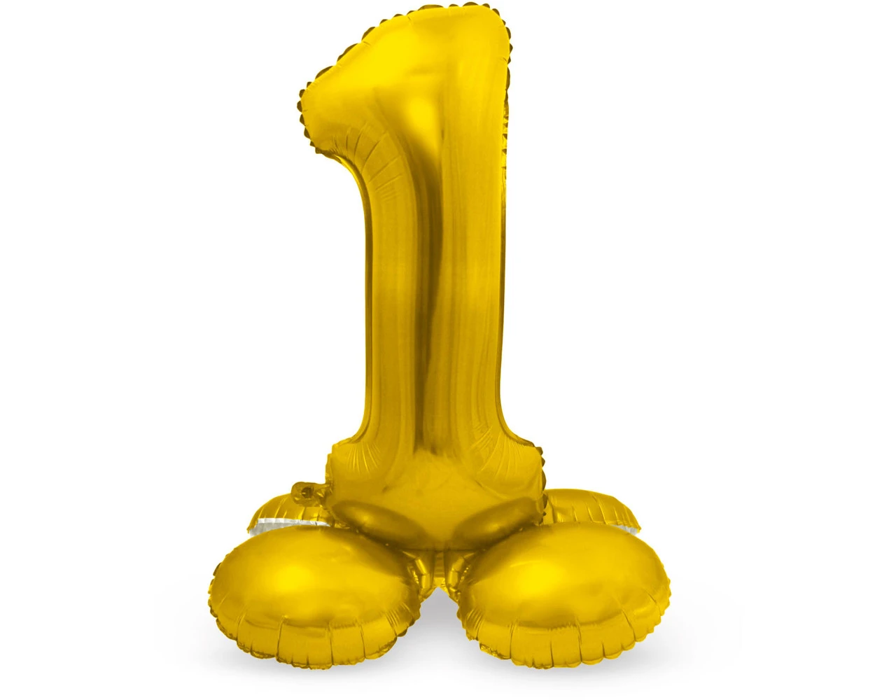 Folie Ballon Cijfer 1 Goud Met Standaard 72cm 1 Folie Ballon Cijfer 1 Goud Met Standaard 72cm