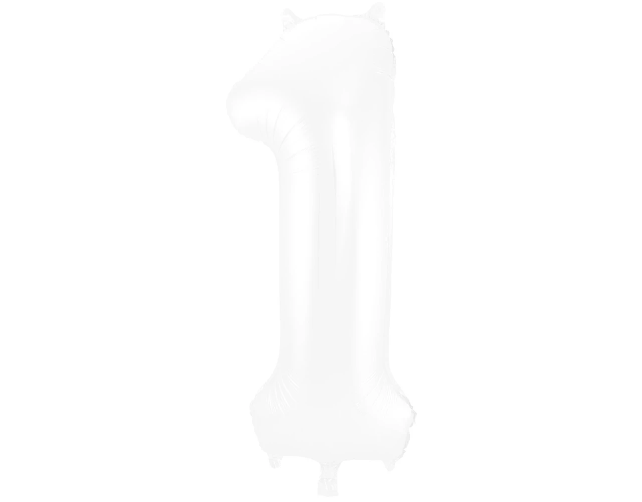 Folie Ballon Cijfer 1 Mat Wit XL 86cm Leeg 1 Folie Ballon Cijfer 1 Mat Wit XL 86cm Leeg