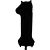 Folie Ballon Cijfer 1 Mat Zwart XL 86cm Leeg