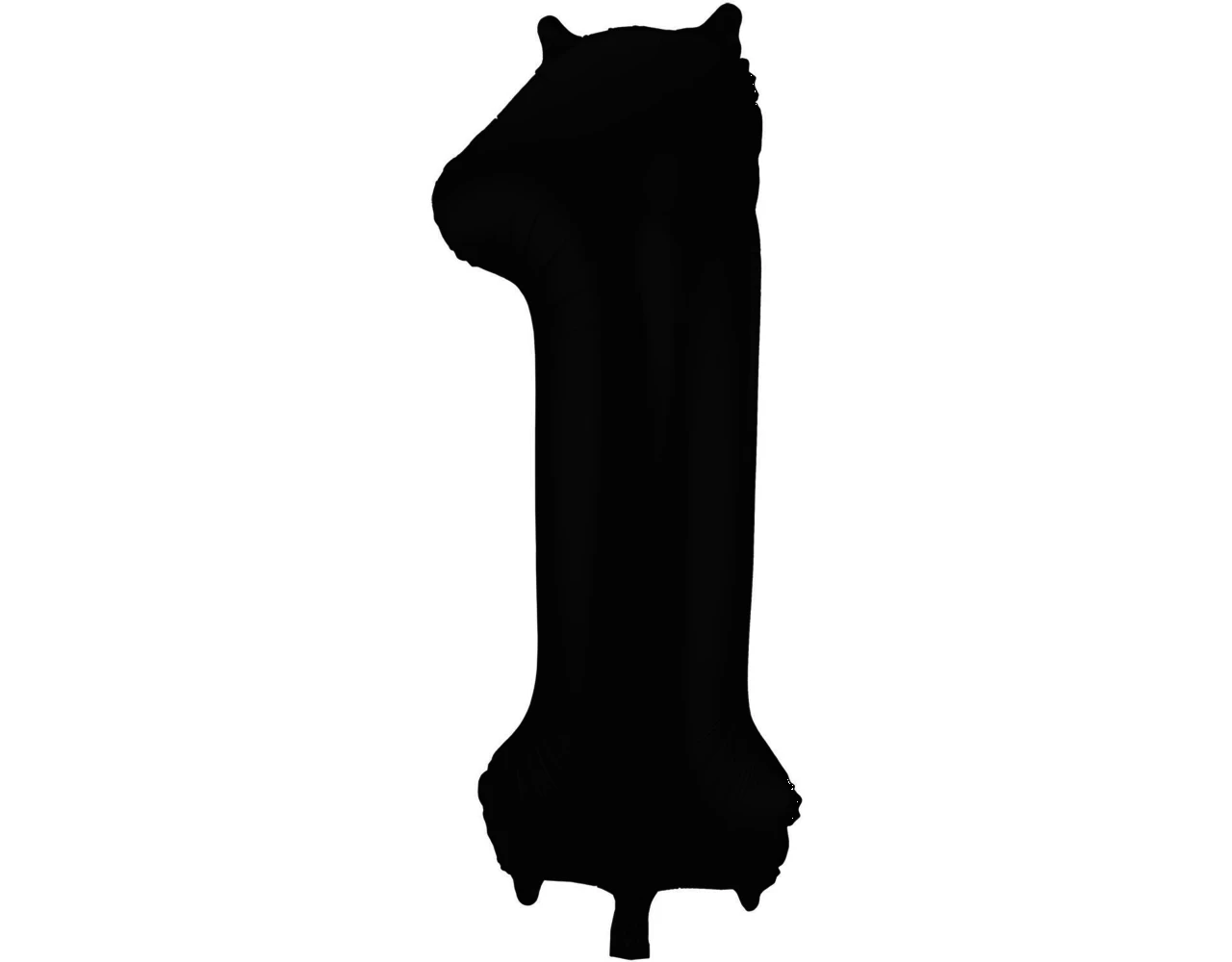 Folie Ballon Cijfer 1 Mat Zwart XL 86cm Leeg 1 Folie Ballon Cijfer 1 Mat Zwart XL 86cm Leeg