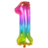 Folie Ballon Cijfer 1 Regenboog XL 81cm Leeg
