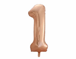 Folie Ballon Cijfer 1 Rose Goud XL 86cm Leeg