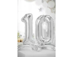 Folie Ballon Cijfer 1 Zilver Standaard Leeg 70cm -Feestspullen Winkel folie ballon cijfer 1 zilver standaard leeg 70cm 2