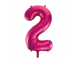 Folie Ballon Cijfer 2 Fuchsia XL 86cm Leeg