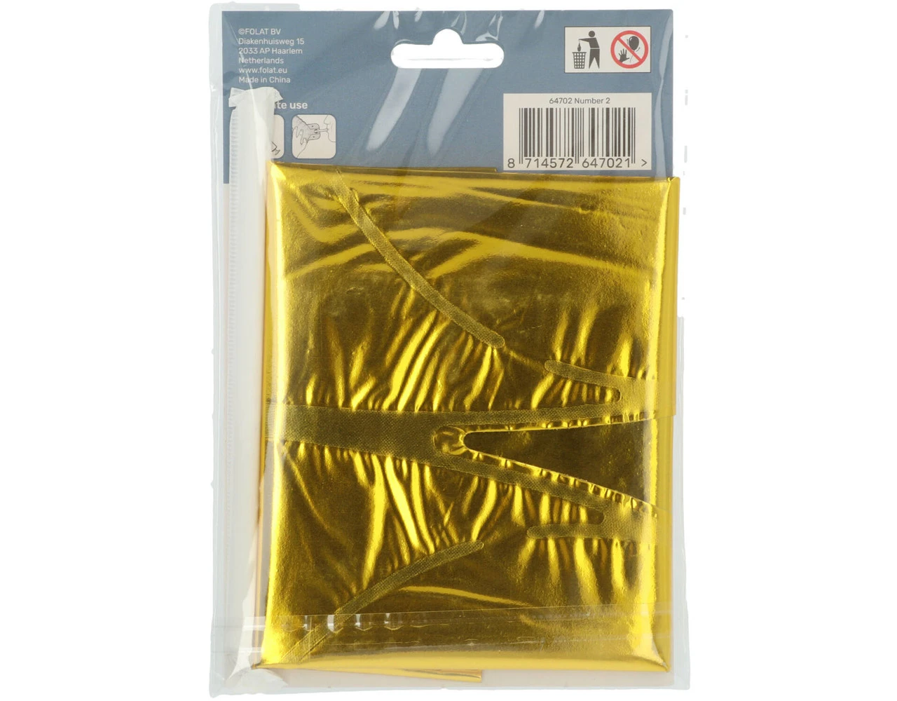 Folie Ballon Cijfer 2 Goud Met Standaard 72cm 3 Folie Ballon Cijfer 2 Goud Met Standaard 72cm - Afbeelding 3