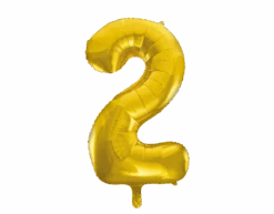 Folie Ballon Cijfer 2 Goud XL 86cm Leeg