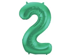 Folie Ballon Cijfer 2 Mat Groen XL 86cm Leeg
