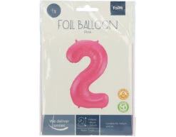 Folie Ballon Cijfer 2 Mat Roze XL 86cm Leeg -Feestspullen Winkel folie ballon cijfer 2 mat roze xl 86cm leeg 2