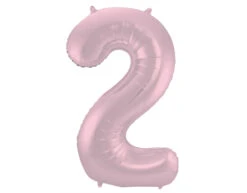 Folie Ballon Cijfer 2 Pastel Roze XL 86cm Leeg