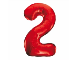 Folie Ballon Cijfer 2 Rood XL 86cm Leeg