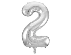 Folie Ballon Cijfer 2 Zilver XL 86cm Leeg
