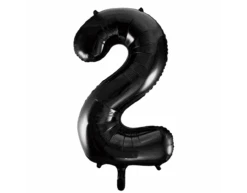 Folie Ballon Cijfer 2 Zwart XL 86cm Leeg