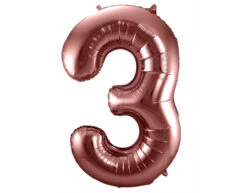 Folie Ballon Cijfer 3 Brons XL 86cm Leeg