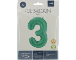 Folie Ballon Cijfer 3 Mat Groen XL 86cm Leeg -Feestspullen Winkel folie ballon cijfer 3 mat groen xl 86cm leeg 2