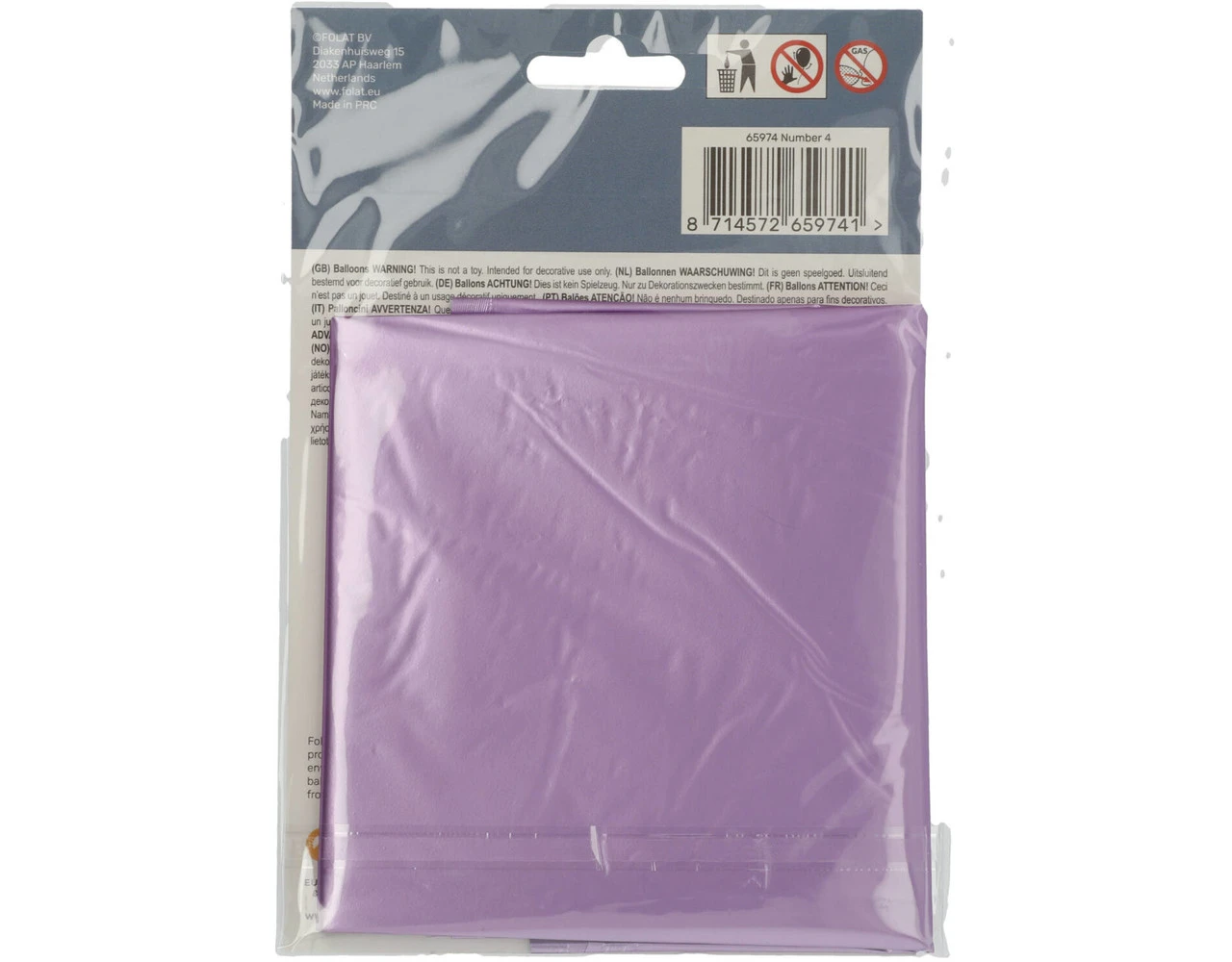 Folie Ballon Cijfer 4 Mat Paars XL 86cm Leeg 3 Folie Ballon Cijfer 4 Mat Paars XL 86cm Leeg - Afbeelding 3