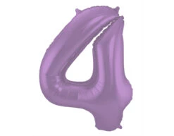 Folie Ballon Cijfer 4 Mat Paars XL 86cm Leeg