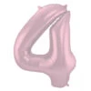 Folie Ballon Cijfer 4 Pastel Roze XL 86cm Leeg