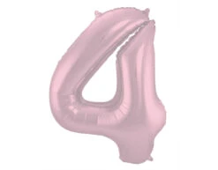 Folie Ballon Cijfer 4 Pastel Roze XL 86cm Leeg