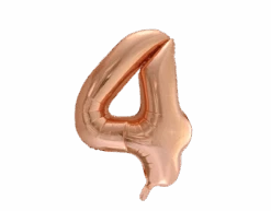 Folie Ballon Cijfer 4 Rose Goud XL 86cm Leeg