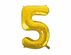 Folie Ballon Cijfer 5 Goud XL 86cm Leeg