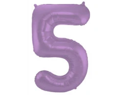 Folie Ballon Cijfer 5 Mat Paars XL 86cm Leeg