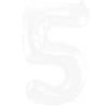 Folie Ballon Cijfer 5 Mat Wit XL 86cm Leeg