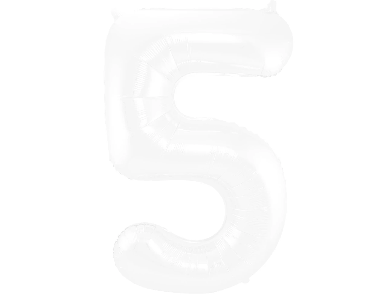 Folie Ballon Cijfer 5 Mat Wit XL 86cm Leeg 1 Folie Ballon Cijfer 5 Mat Wit XL 86cm Leeg