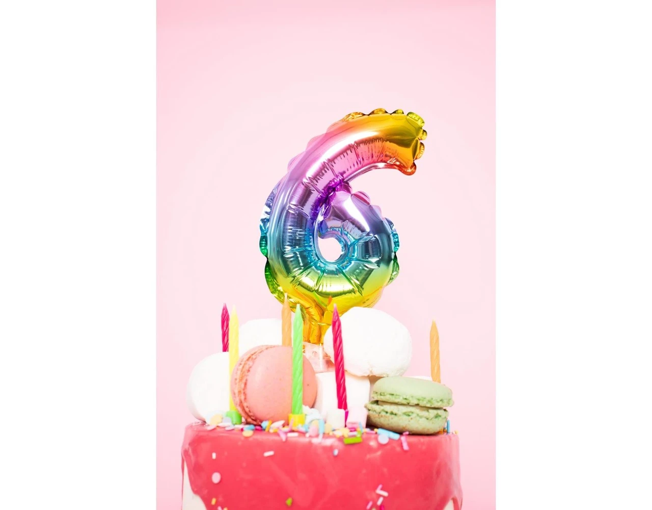 Folie Ballon Cijfer 5 Regenboog 13cm Met Stokje 2 Folie Ballon Cijfer 5 Regenboog 13cm Met Stokje - Afbeelding 2