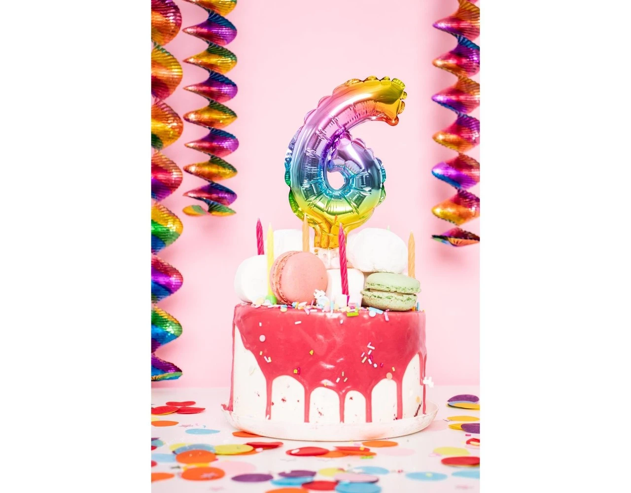 Folie Ballon Cijfer 5 Regenboog 13cm Met Stokje 3 Folie Ballon Cijfer 5 Regenboog 13cm Met Stokje - Afbeelding 3