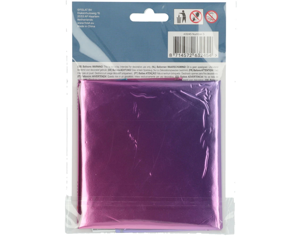 Folie Ballon Cijfer 5 Regenboog XL 81cm Leeg 5 Folie Ballon Cijfer 5 Regenboog XL 81cm Leeg - Afbeelding 5