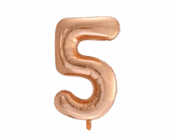 Folie Ballon Cijfer 5 Rose Goud XL 86cm Leeg